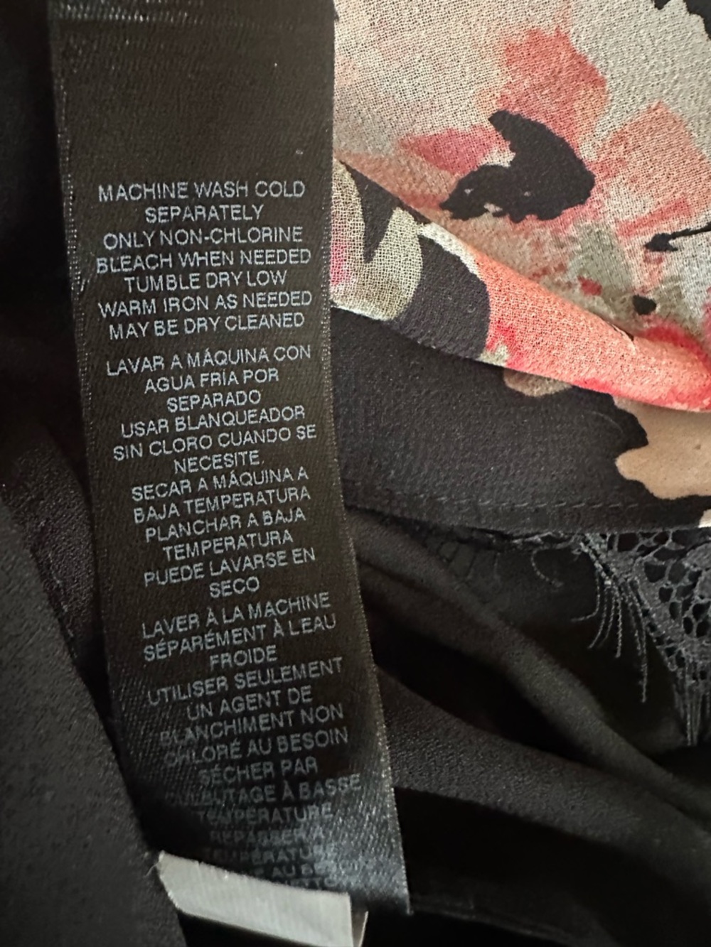 White House Black Market Floral Dress 12 Black Sheer Lace Hem Fit Flare - Picture 9 of 13